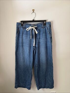 Democracy Medium Blue Drawstring Wide-Leg Jeans